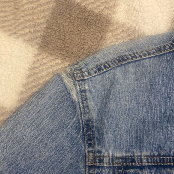 Distressed Women Of Faith Blue Jean Jacket Size Medium - Picture 4 of 6